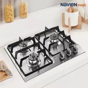 나비엔매직 3구 빌트인 가스레인지 매립형 가스쿡탑 건전지식 스텐 타공 560x440 GRB-2103