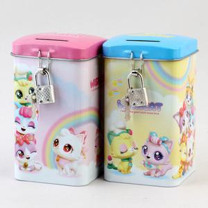 위시캣 미니 락 코인뱅크/고전문구 캐릭터 자물쇠 저금통