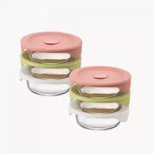 락앤락 바로한끼 밥용기 세트 355ml 6개 전자렌지 햇반 밥소분 유리용기 코스트코