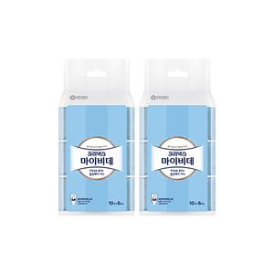 크리넥스 마이비데 클린케어 미니(휴대용), 10매, 6입, 2개(120매)