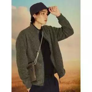 [빈폴] [BEANPOLEKNAP] 울 블렌드 플리스 집업 - 그레이 (BC4X41NA23)