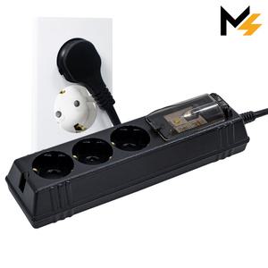 몬스터탭 슬림플러그 국산 블랙 고용량 누전차단 3구 1.5M 멀티탭 납작 플러그