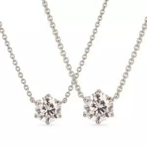 14k 클라라 모이사나이트 6프롱 목걸이 1캐럿