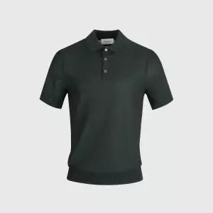 [롯데백화점]트레몰로 [트레몰로] 솔리드 고시감 카라넥 인견혼방 반팔 니트 TRHBS5M2411