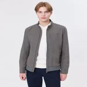 헤지스 남성 24FW [반값세일][스테디셀러]그레이 포켓배색 면혼방 캐주얼점퍼 WHJU4C303G2