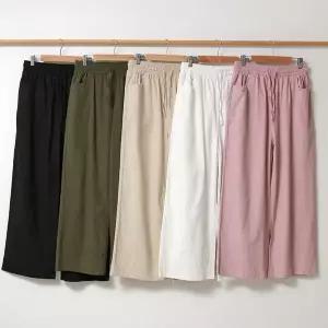 [NS홈쇼핑]제니유 여름 여성 린넨 마 9부 와이드 팬츠 빅사이즈 통바지[35232288]