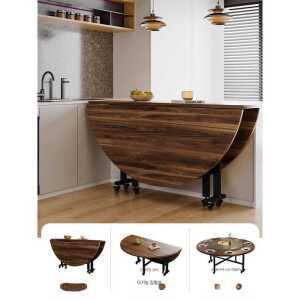 접이식 원형 원탁 탁자 식탁 테이블 공간활용 원목 확장형 제품 바퀴