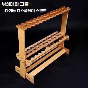 대나무 원목 진열대 38구 릴 낚시대 수납대 걸이 스탠드형 거치대 제품 받침대 로드 보관