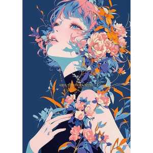 레진 사각 꽃을 50x65cm 팝아트 보석십자수 만들기 공예 소녀 레진사각 제품