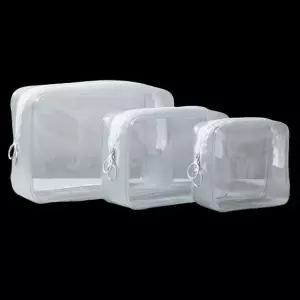 [하프클럽/]다용도 투명 PVC 미니 파우치 L 대 화이트