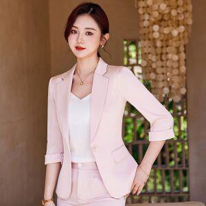 여성 핑크 정장 세트 오피스룩 봄여름 코트 작업복 D08Z2-7 원픽1
