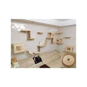 벽부착식 고양이 반려묘 캣워커 나무 스크래쳐 놀이터