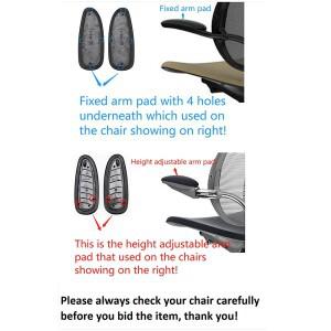 Humanscale Liberty Office 홈 컴퓨터 의자 용 팔 패드 캡 교체 1 쌍 검정색 표면 가구 부품