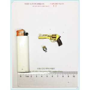 미니 미니어처 골드 장식 제품 6분의1 리볼버 총기 모형