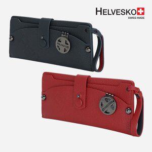 [럭스골프]헬베스코 남녀공용 볼마커 천연소가죽 머니 장지갑 H2AUMW045
