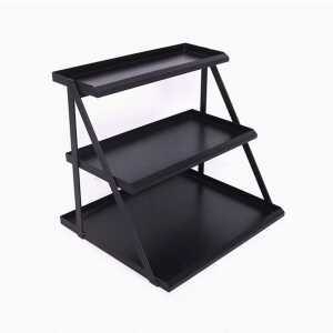 쿠키 진열대 펜트리 검은색 디스플레이 계단식 과자 제품 흰색 간식 선반