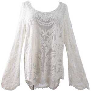 상의 여자 레이스 페미닌 매쉬 휴양지룩 비치웨어 커버업 제품