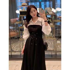 2컬러 롱 캐주얼 오피스룩 세미 제품 트렌치코트 드레스 디자인 원피스