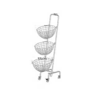 3단 철제 제품 다용도 원형 왜건 바스켓 수납 이동식 트롤리 선반