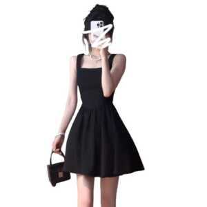 미니 숏 치마 검은색 민소매 제품 블랙 드레스 원피스