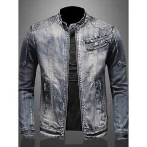 데님 바이커 블루 오토바이 외투 제품 라이더 캐주얼 재킷 모터사이클 레트로