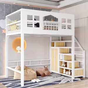 철제 벙커침대 학생 철재 계단형 이층 가드 싱글 책상 제품