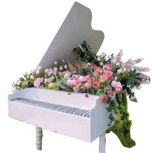 피아노 모형 그랜드피아노 꽃제외 꾸미기 조형물 정원데코 가짜 정원 제품