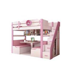 이층 2층 여아용 어린이 침대 공주 학생 제품 책상 계단
