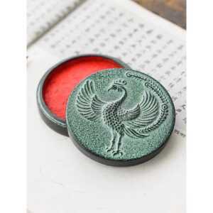 3종 인주 잉크 인장 휴대용 도장 패드 원형 제품 날인