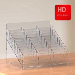 투명 사무용품 제품 정리함 다단 상품 수납 부품 보관 그리드