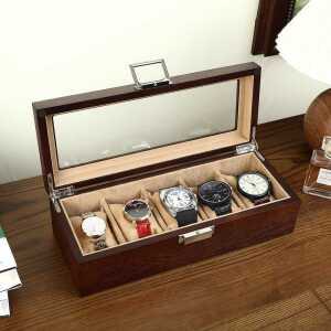 레트로 빈티지 손목시계 복고풍 제품 보관함 진열 수납 시계 나무 우드