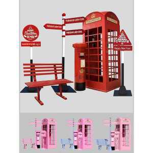 공중전화 부스 인테리어 박스 제품 포토존 촬영 레트로 장식 조형물 카페 야외 매장 전시