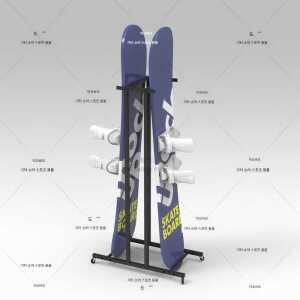 스노우보드 거치대 서핑 진열대 양면형 스케이트 스키 2개 스탠드 정리대 보드 제품