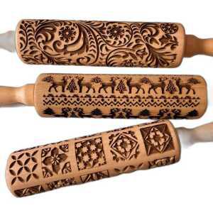 꽃무늬 쿠키틀 월병 모양 문양 몰드밀어서 35x5cm 제품 사슴 롤러 롤링