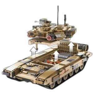 CaDA T90 작동 리모컨 블록 모형 제품 모델 탱크 장난감