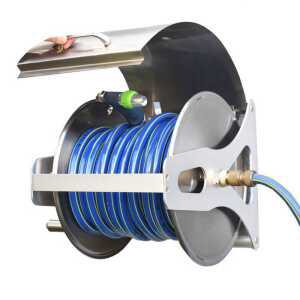 호스걸이 호스 릴 벽걸이 스테인레스 자동 렉 정원 관리 물주는 호스 포함