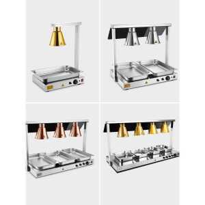 상업용 뷔페 제품 실버 조절 할로겐 램프 온도