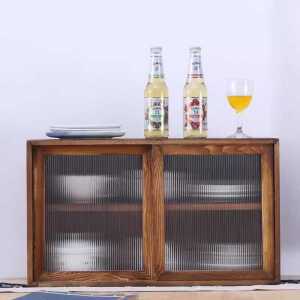 미니그릇장 레트로 원목 선반 빈티지 컵 엔틱 수납장 찻잔 접시 제품 주방 미닫이찬장 다기 진열장