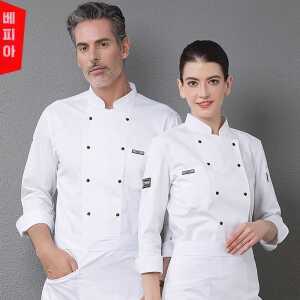 반소매 긴소매 요리사 탑 제품 식당 유니폼 셰프 앞치마 상의 레스토랑