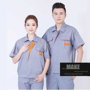 공장 건설 작업자 청소 반소매 제품 유니폼 작업복 탑 엔지니어링 상의 정비