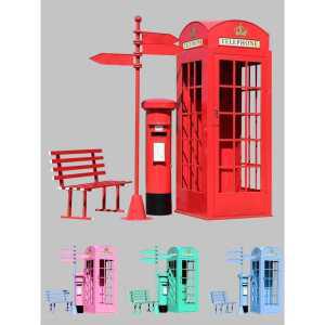전화 부스 박스 촬영 제품 공중전화 빈티지 장식품 레트로