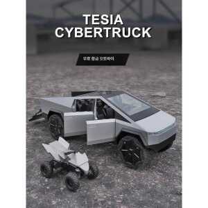 신형 테슬라 미니카 실버 지시등 자동차 다이캐스트 사이버트럭 제품 피규어