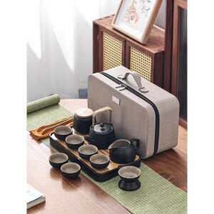 휴대용 캠핑용 차도구 보이차 이효리 다도세트 전통 제품 다기세트 블랙