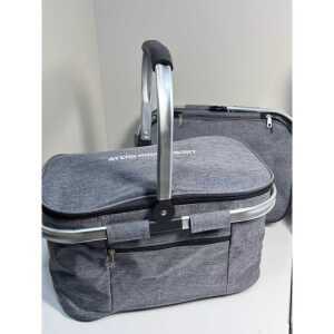 야외 여행 보냉 피크닉 보온 캠핑 접이식 제품 바구니 휴대용 그레이