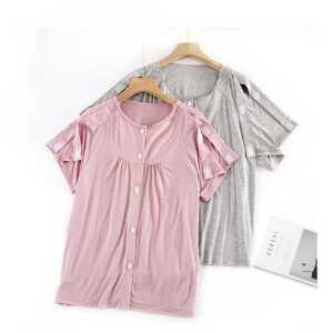 반소매 반기장 단추 찍찍이 편리 벨크로 탈착 환자복 제품 긴기장 착용