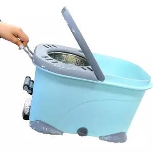 [퀸마루]통큰 통돌이 회전 스텐 페달 탈수 걸레 바닥 막대 밀대 물걸레 청소기 대걸레
