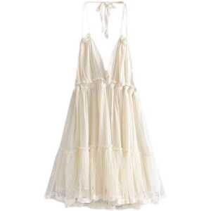 6컬러 여성용 제품 블라우스 미니 원피스 홀터넥 드레스 튜닉 홈웨어 잠옷