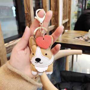 강아지 개 제품 웰시코기 키링 귀여운 장식용 열쇠고리 선물용