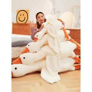 대형 귀여운 장난감 거위 제품 베개 동물 인형 쿠션 애착 거대한 수면 모찌 오리 솜털 흰색