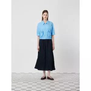 [CC콜렉트](타임스퀘어점패션관)[ 씨씨콜렉트 ]포켓 리본 크롭 블루종 점퍼_C252MSJ034